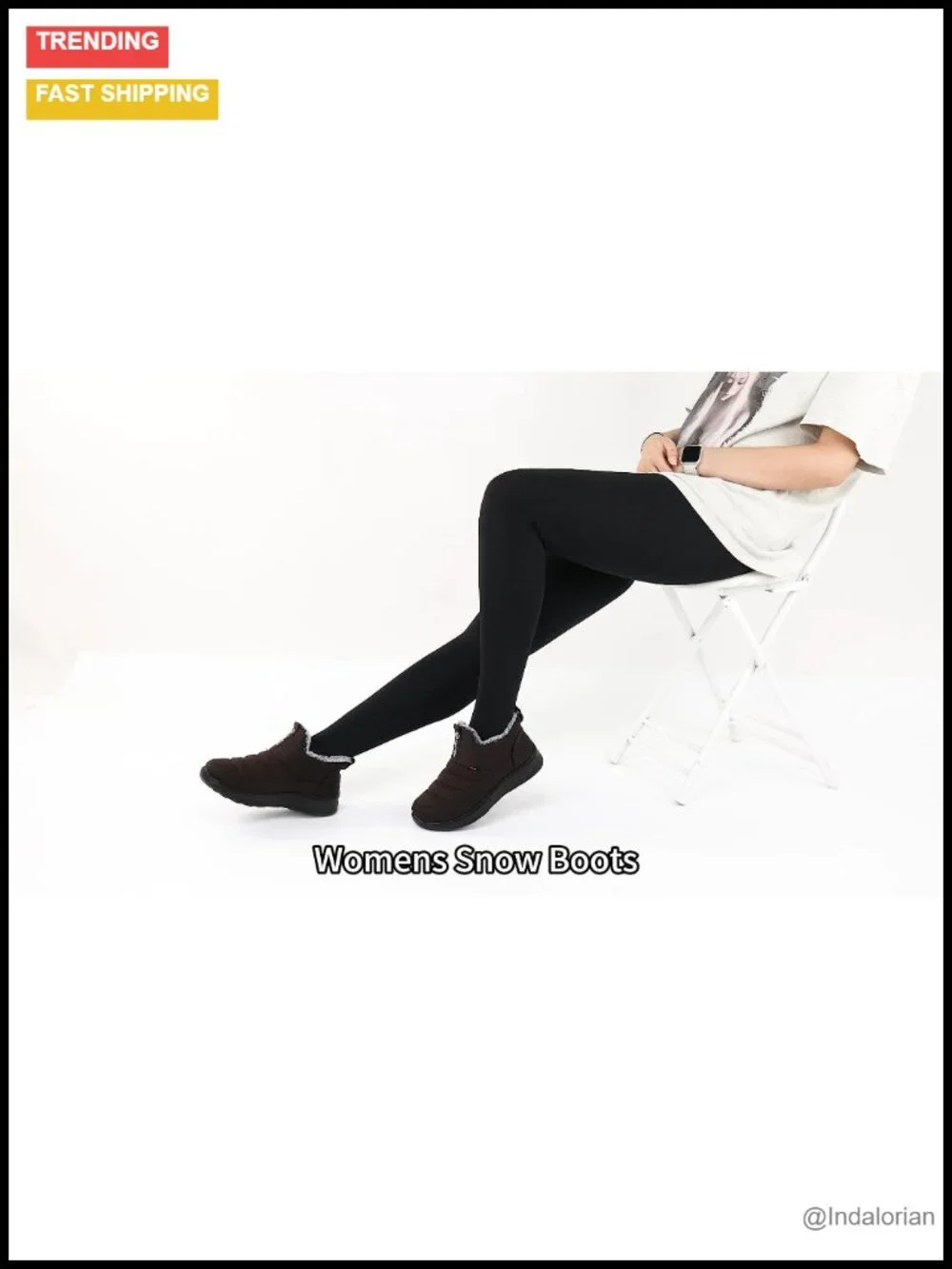 Waterproof Fur Lined Snow Boots Slip On Non Slip Comfort Walking Shoes